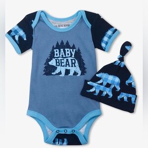 🆕 Hatley - Blue Baby Bear - Onesie w/ Hat